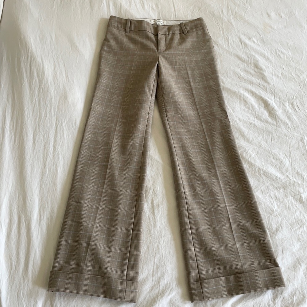 Banana Republic “Ryan” Wide Leg Plaid Trouser